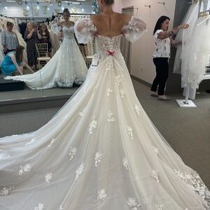 Mori Lee White Floral Wedding Dress